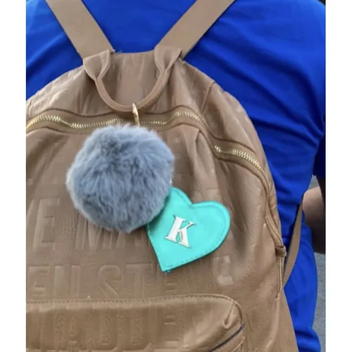 Bolsa Llaveros corazón personalizada con letras metálicas