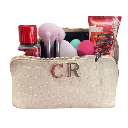 Bolsa Neceser personalizada con letras metálicas