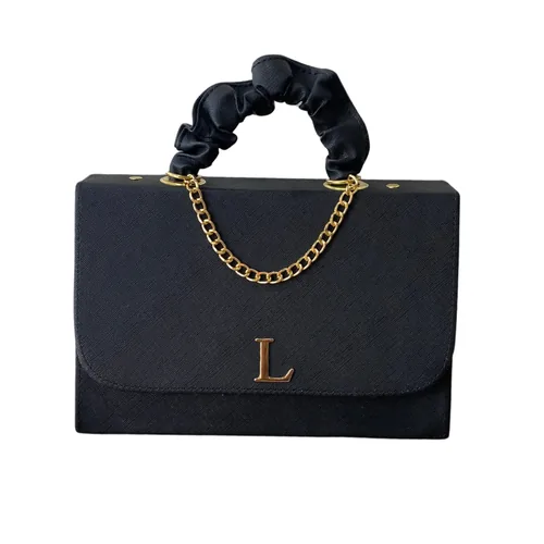 Bolsa Scrunchie Bag Basic personalizada con letras metálicas