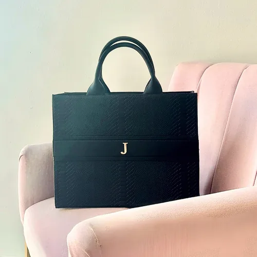 Bolsa Tote Hera personalizada con letras metálicas